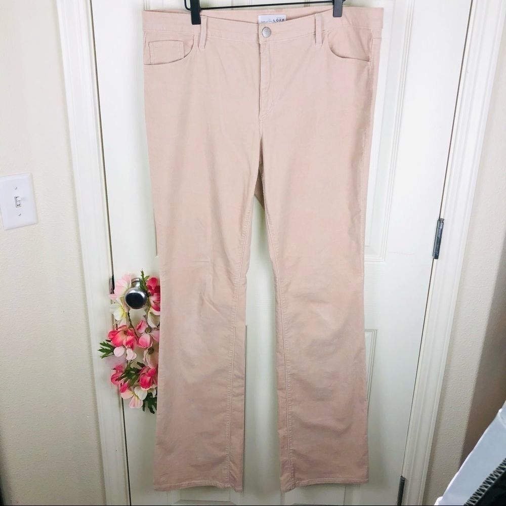 Loft blush pink modern boot corduroy pants 33 16 t